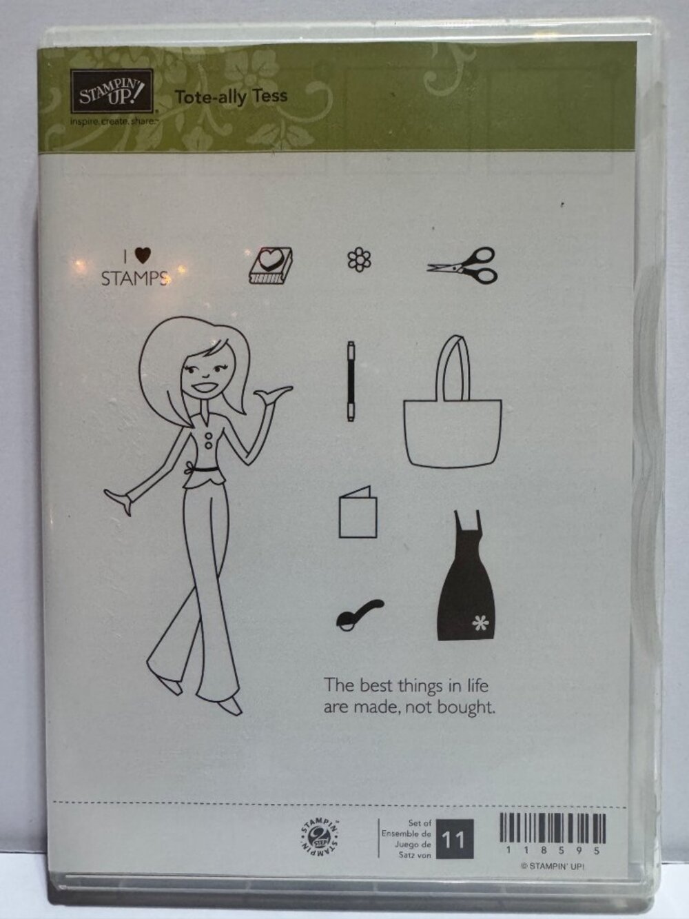 Stampin Up Tote Ally Tess Stamp Set Rubber Crafting Tools DIY Scrapbooking